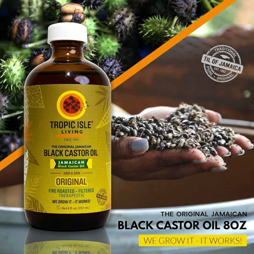 All Natural Jamaican Black Castor Oil | Rich in Vitamin E, Omega Fatty Acids and Minerals | For Hair Growth Oil, Skin Conditioning, Eyebrows  Eyelashes, Scalp and Nail Care | Grow, Strengthen, Moisture  Repair - Glass Bottle 8oz (Pack of 2)