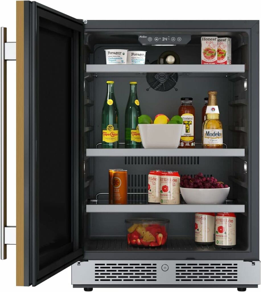 Avallon ABR242SGRH 24 Inch Wide 140 Can Energy Efficient Beverage Center with LED Lighting, Double Pane Glass, Touch Control Panel and Right Swing Door