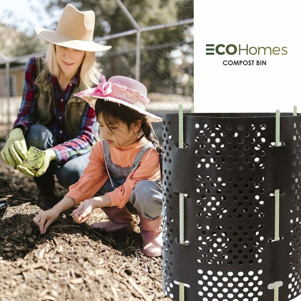 ECOHomes 100 Gallons Expandable Outdoor Compost Bin | Compact  Easy to Setup Garden Compost System - Adjustable Waste Composting Caddy Bin Suitable for Backyard, Lawn  More