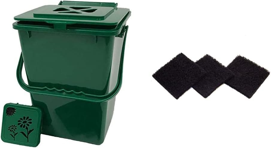 Exaco ECO 2000-NP Kitchen Compost Pail, 2.4 Gallon, Green