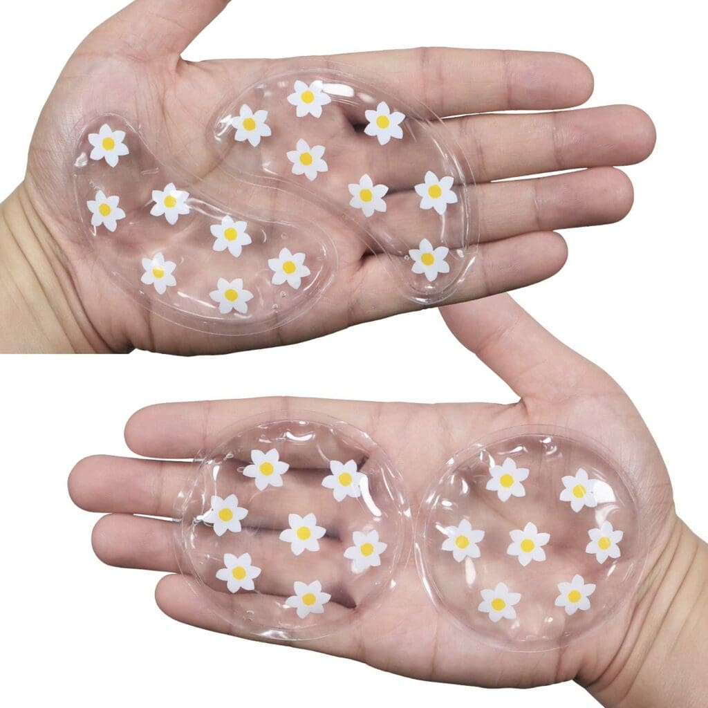 Gel Ice Pack Reusable Cooling Under Eye Pads and Patches, Hot Cold Treatment Pack for Redness,Pain Relief and Eye Relax