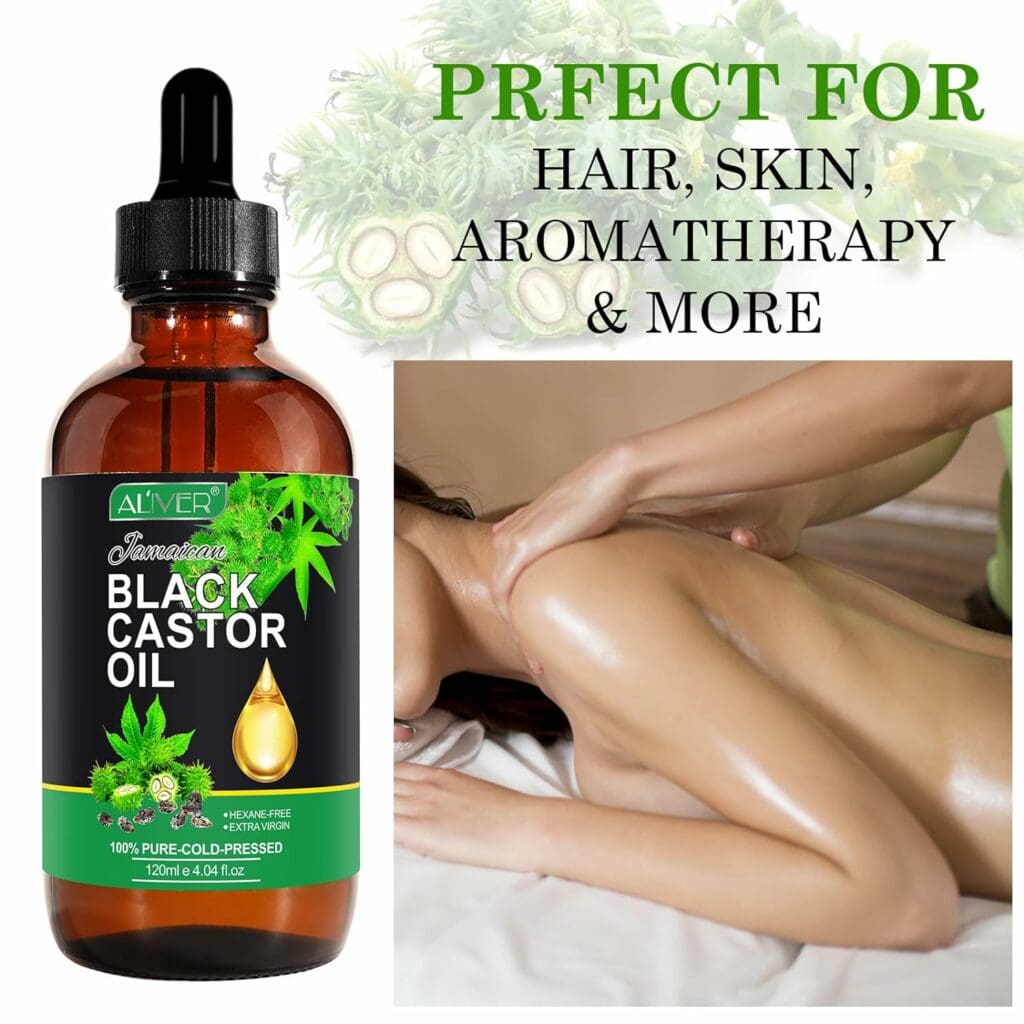 HRAMEX Jamaican Black Castor Oil,Organic Castor Oil for Body Hair Skin,100% Pure Cold Pressed Organic Black Castor Oil,Hexane Free - Hair Growth, Eyelashes, Eyebrows, Skin  Body Massage