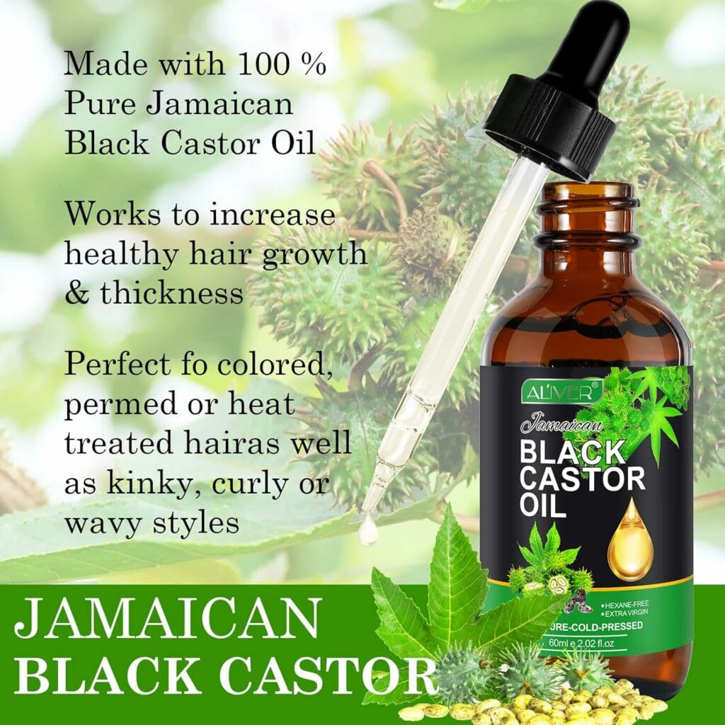 HRAMEX Jamaican Black Castor Oil,Organic Castor Oil for Body Hair Skin,100% Pure Cold Pressed Organic Black Castor Oil,Hexane Free - Hair Growth, Eyelashes, Eyebrows, Skin  Body Massage