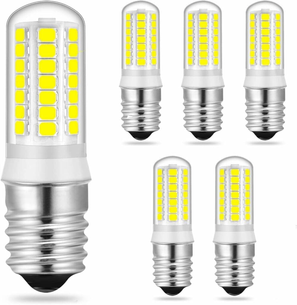 Lososuch E17 led Microwave Bulb Daylight White 6000K, Dimmable 20W 30W 35W Halogen Microwave Appliance Equivalent Replacement Refrigerator Bulbs 6 Pack