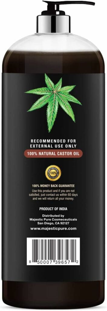 MAJESTIC PURE Jamaican Black Castor Oil for Hair Growth  Natural Skin Care - Roasted  Cold-Pressed - Massage, Scalp, Hair and Nails - 16 fl oz