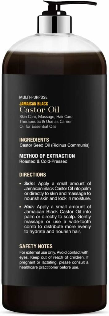 MAJESTIC PURE Jamaican Black Castor Oil for Hair Growth  Natural Skin Care - Roasted  Cold-Pressed - Massage, Scalp, Hair and Nails - 16 fl oz