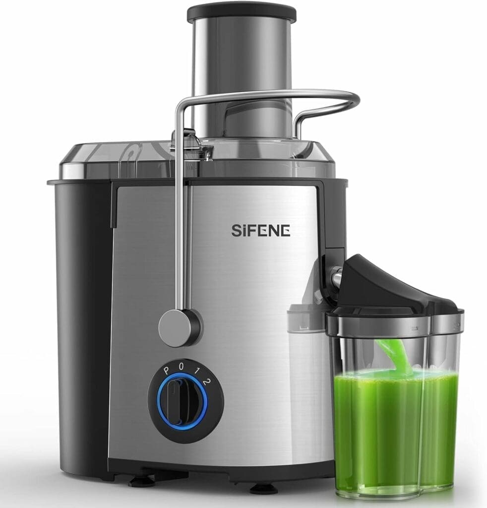 SiFENE Juicer Machine, High-Efficiency Centrifugal Juicer Extractor Maker with Wide 3.2” Feed Chute, 1000W Peak Power Motor for Fruit and Vegetable Juicing, Easy Cleaning, BPA Free