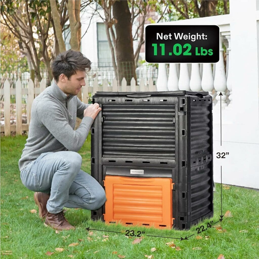 VIVOSUN Compost Bin 80Gallon (300L), Outdoor Composter W/Large Capacity  Easy Assembling, Compost Barrel for Fast Creation of Fertile Soil