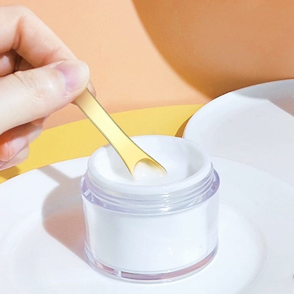 WLLHYF Mini Metal Makeup Spatula Skin Care Cosmetic Spoon Reusable Applicator, Beauty Scoop for Facial Cosmetic for Face Mask Cream Lotions Moisturizers